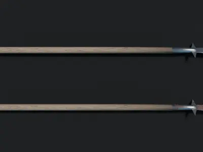 Medieval Glaive Low-poly 3D model