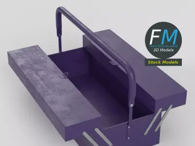 Cantilever tool box open 3D model