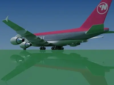 North West Airbus A380 3D model