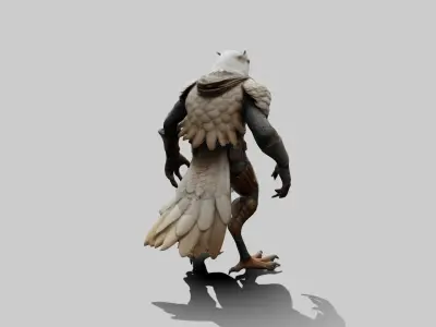 Hawk Birdman Human Bird Character Low-poly 3D model