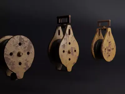 Pulley-Crane set of reels 3D model