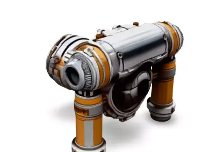 SciFi Futuristic Mechanical Camera Low-poly 3D model
