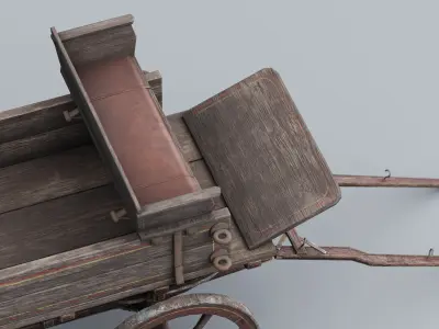 Game Ready Wagon Low-poly 3D model