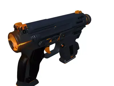 Futuristic Laser Pistol Glowing Coils 3D model