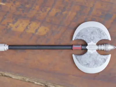 Realistic Dabble Blade Axe Design 3D model