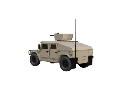 Humvee Low Poly Military Jeep Off Road Tactical Vehicle Low-poly 3D model
