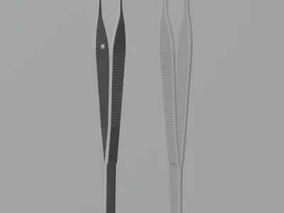Robotti Brown Forceps  ENT Surgical Medical Instrument 3D Model 3D model