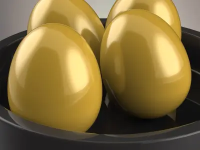 Golden eggs 3D model