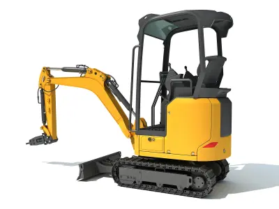 Mini Excavator Breaker Hammer 3D model