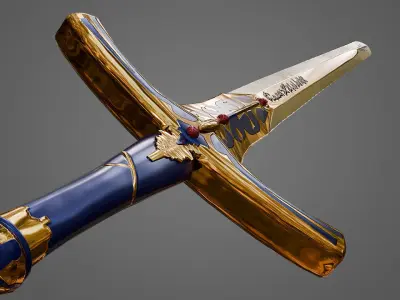 Fate stay night Excaliburn sword Low-poly 3D model