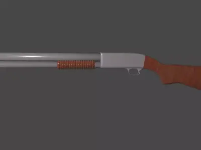 Shotgun gun with two barrels 3D model