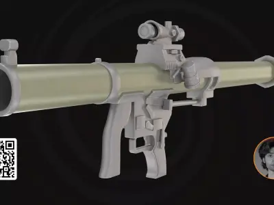 3D Model Milkor MGL - Tactical Rotary Grenade Launcher  Low-poly 3D model