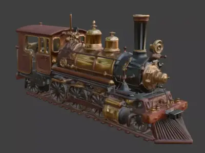 Steampunk Industrial Heavy Duty Tractor 3D Model Low-poly 3D model by Choco-Bear