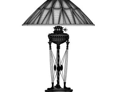 Griffiths and Griffiths 74046 antiqued solid brass lamp 3D model