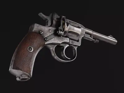 Nagant M1910 Low-poly 3D model