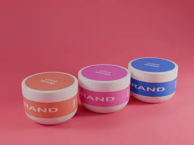 Cosmetic Jar Container Model Free low-poly 3D model