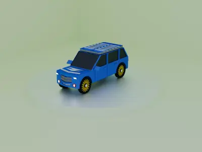 Stylized Low Poly SUV Car 3D Model  Game Ready   Vehicle Low-poly 3D model