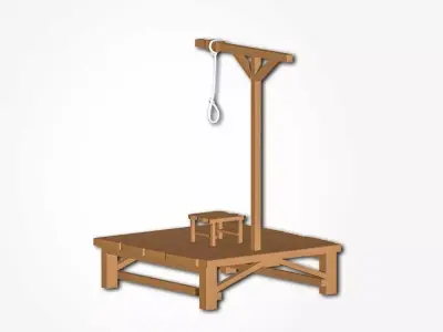 Wooden Hanging Gibbet  3D model