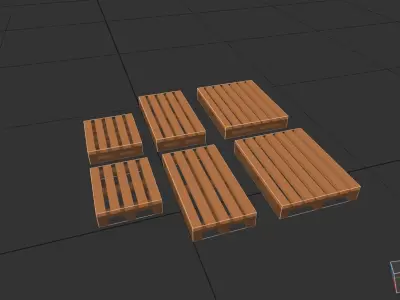 Wooden Pallets Models Low-poly 3D model