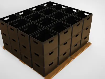 Plastic Crates 3D Model 3D model
