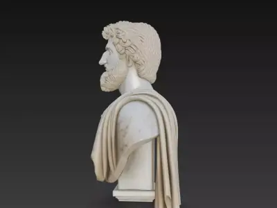 Marble Sentinel - Classical Warrior Bust 3D Model 3D print model