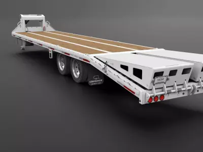 Gooseneck Flatbed Ramp Trailer - Diamond C  3D model