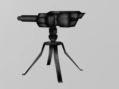 Machine Gun with pedestal 3D model