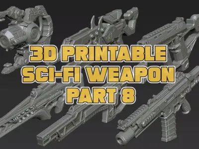 3D Printable Sci-Fi Weapon Part 8 3D model