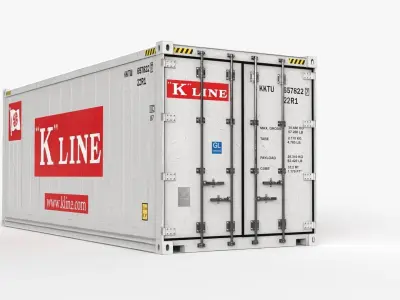 20ft K-LINE shipping Container Reefer CARRIER 3D model