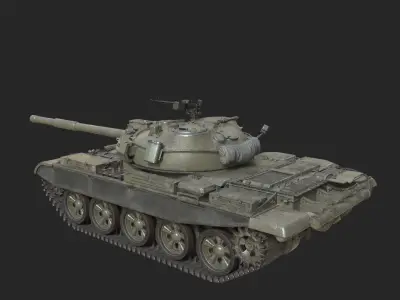 PBR 2 coatings  T-62 main battle tank of the Soviet Union T62 Low-poly 3D model