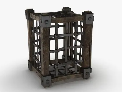 Cage medieval Low-poly 3D model