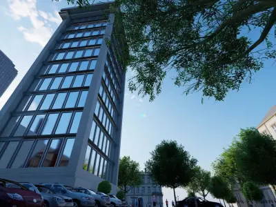 Highrise Building  Low-poly 3D model