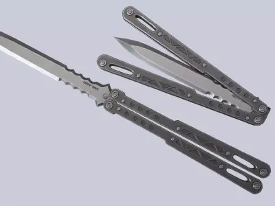 Butterfly knife Low-poly 3D model buy