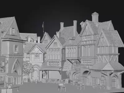 Low Poly Medieval City Pack - Modular Game Assets Low-poly 3D model