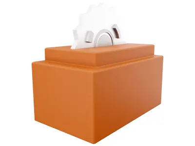 Circular saw blade cartoon icon 3D model