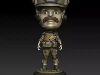 EOD Tech Dew Milligan Bobblehead 3D print model