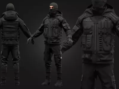 Tactical Uniform Set for men 3D model