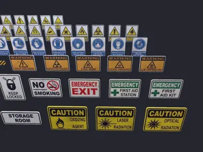 Signs Low-poly 3D model purchase