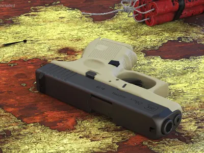 Glock G26 Sub Compact 9mm Pistol 3D model