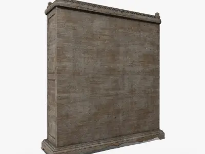 Gothic Bookcase Low-poly 3D model