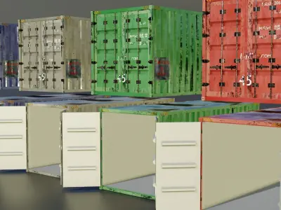 Rusty Container 2 styles Free 3D model