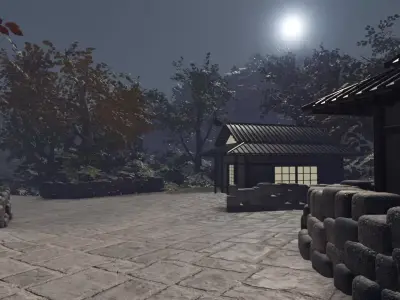 Serene Mountain Village 3D model buy