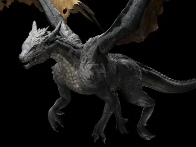 Fantasy Dragon Low-poly 3D model