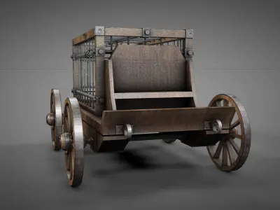 Medieval Prisoner Wagon LITE Low-poly 3D model