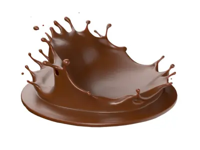 Chocolate Splash v3  Low-poly 3D model