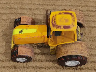 Tractor 3D model simulator apk Low-poly 3D model