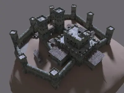 medieval castle 3D model 14
