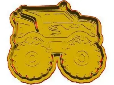 Monster truck cookie cutter 3D model