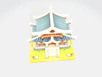 asain temple Low-poly 3D model