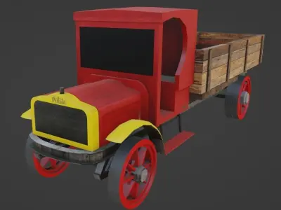 White Truck  Low-poly 3D model
